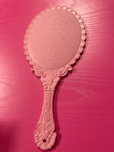 Vintage Look Pink Handheld Mirror